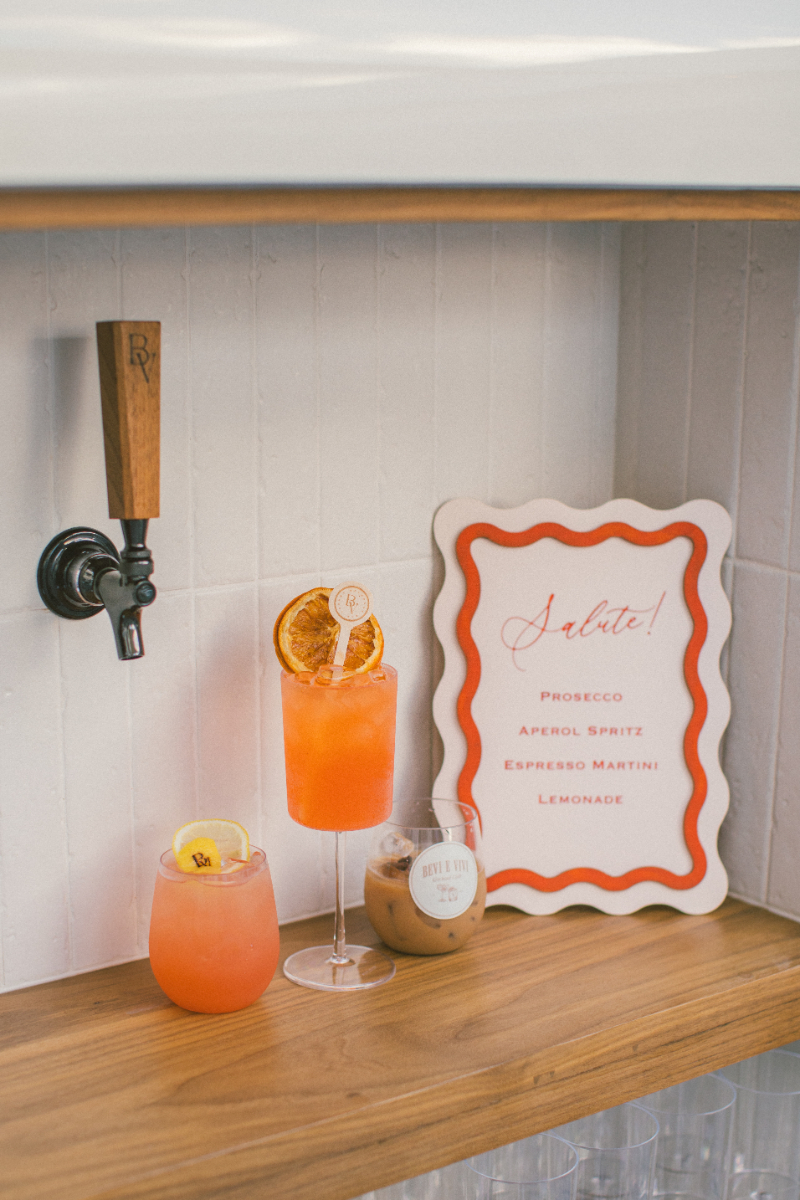 Signature Italian cocktails and menu sign, a colorful way to infuse Italian culinary culture.