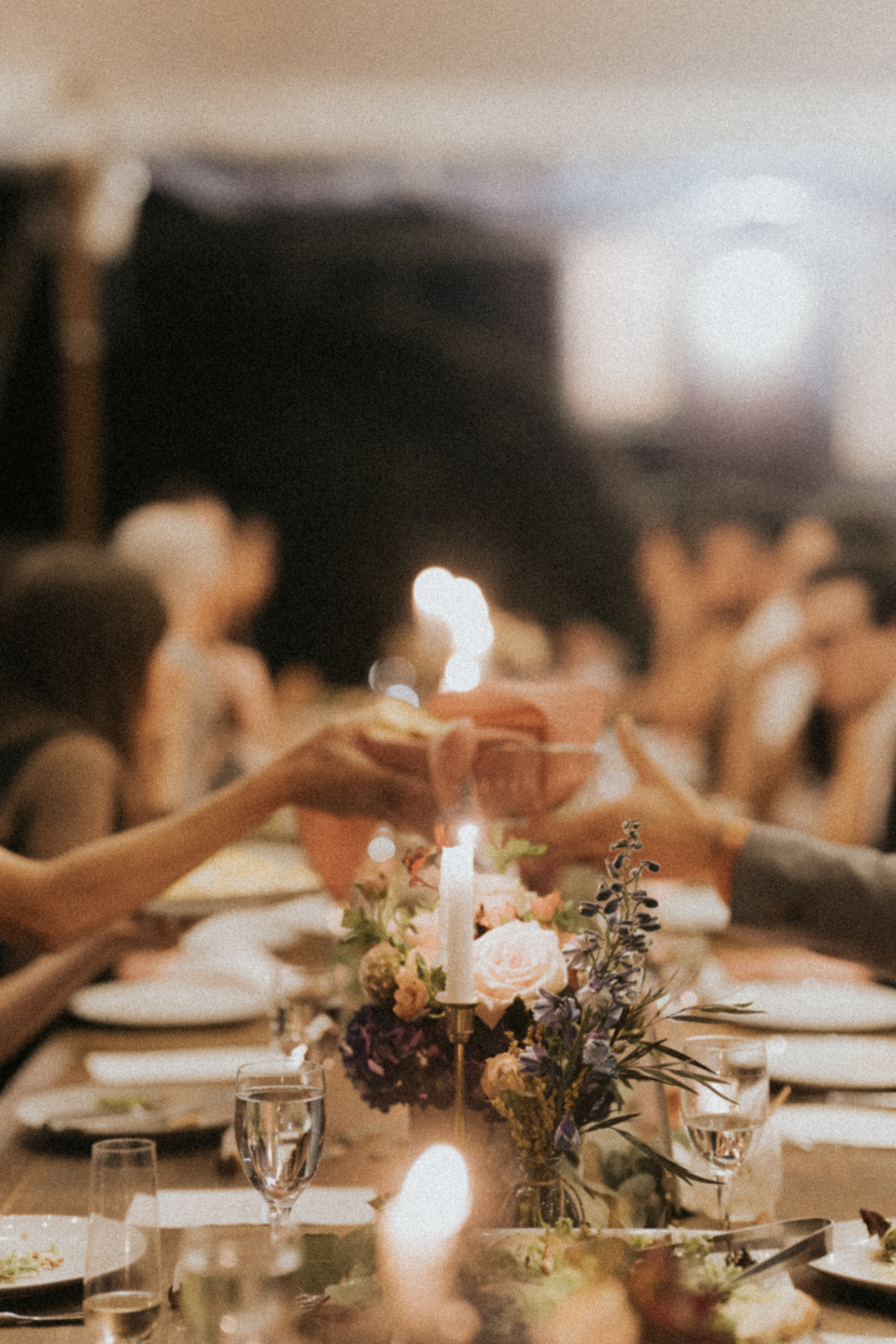 an intimate wedding reception table