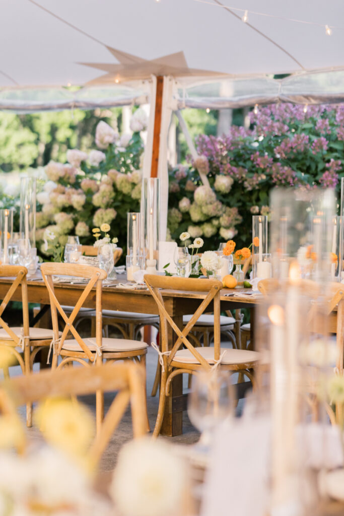 Affogato and espresso bar setup under the reception tent at a wedding at Connemara House.