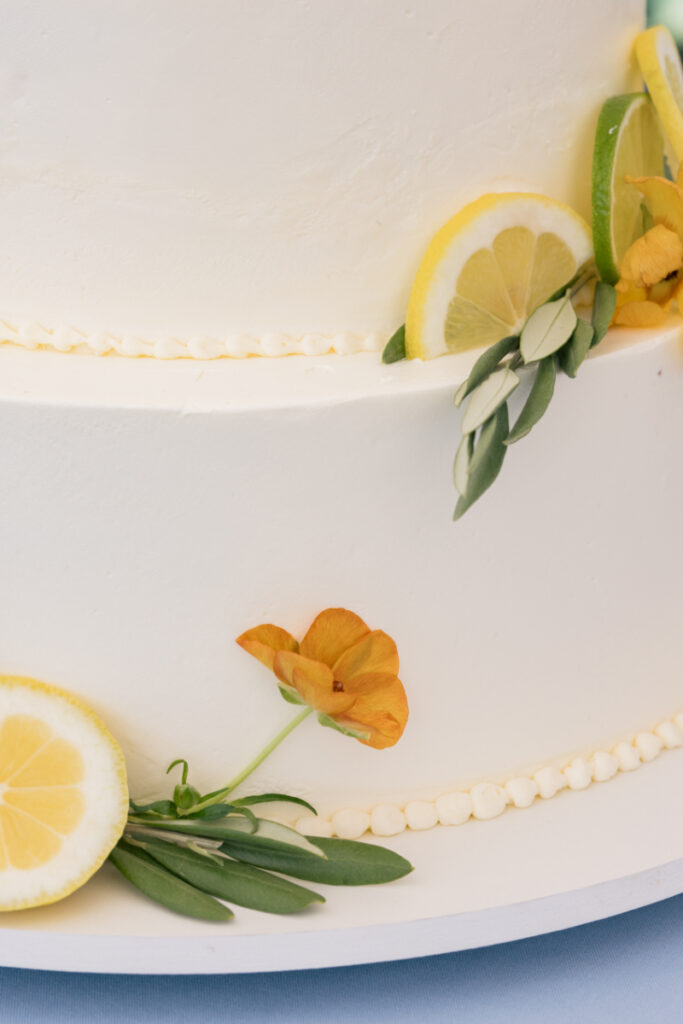Plated dinner with stuffed chicken, green beans, and herb sauce served at the reception.
