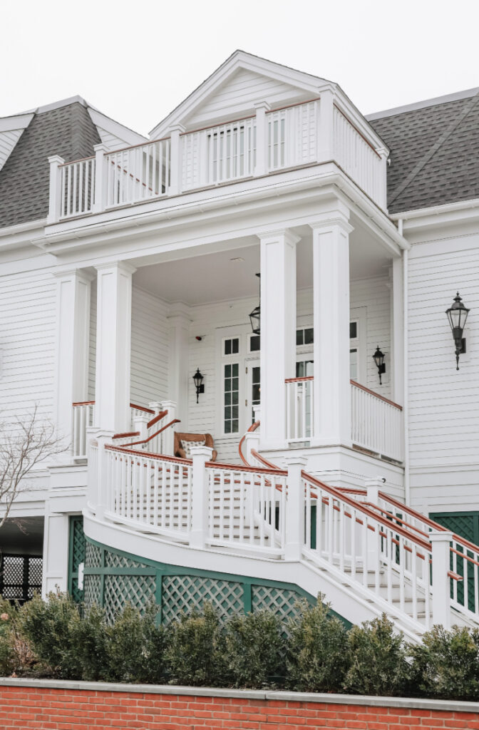 Exterior of Gardiner House with classic New England architecture, perfect Newport wedding planner venue setting